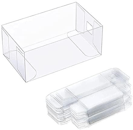 SagaSave 100 cajas transparentes para tartas de paletas, caja de helado PET transparente para bodas, suministros de fiesta de cumpleaños