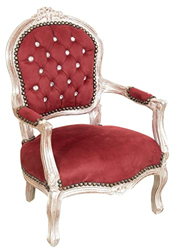 Biscottini - Petit Fauteuil Baroque 73x50x51 cm | Fauteuil Chambre Enfants et Adolescents