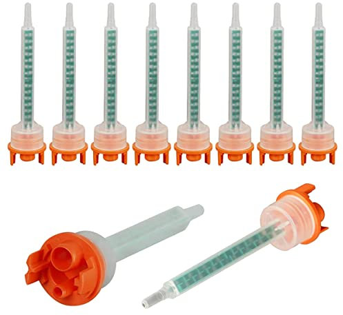 Swiixxer 10 boquillas mezcladoras estáticas, 16 elementos, relación de mezcla 1:10 para adhesivos epoxi