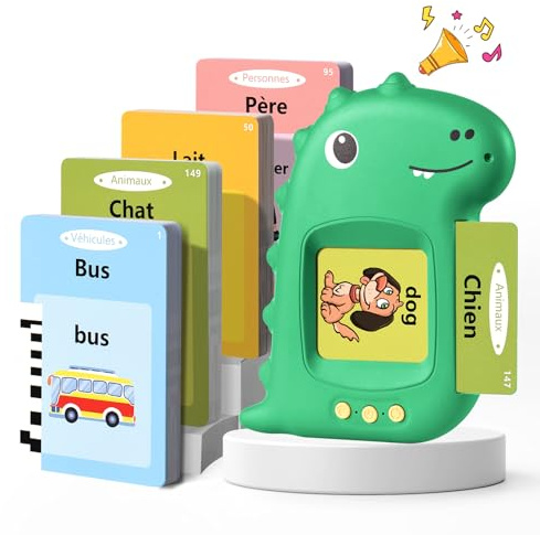 Cartes Flash Parlantes Cartes éducatives pour Enfants Talking Flash Cards 112 Feuilles 224 Mots De 2 3 4 5 6 Ans Montessori Jouets éducatifs pour Enfants (Améliorer Vert Français) | Talking Flash Cards 112 Feuilles 224 Mots Montessori Jouets éducatifs pour Enfants Cadeaux d'anniversaire pour Enfants