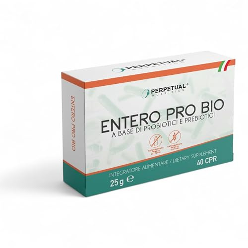 PROBIOTICI E PREBIOTICI - 40 compresse con Inulina, Lactobacillus Casei e Enterococcus Faecium - Probiotici per intestino, Benessere Totale per la Salute della Flora Intestinale