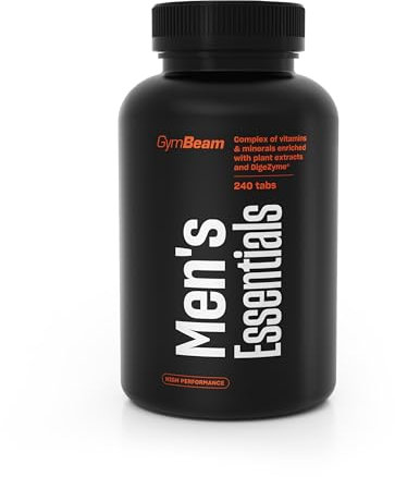 GymBeam Men‘s Essentials Vitamin und Mineralienkomplex - Nahrungsergänzungsmittel, komplexes Multivitamin speziell für Männer entwickelt, Tabletten mit 27 Inhaltsstoffen, 240 tab