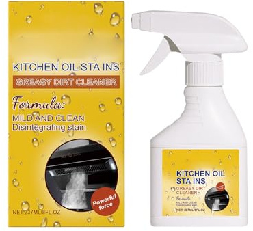 All Purpose Oil Cleaner, Degreaser Kitchen Heavy Duty Cleaner Spray, Multifunctional Kitchen Oil Remover Spray, Powerful Oil Stain Remover for Clothes, Countertops, Ovens and Appliances 237ml (8oz)