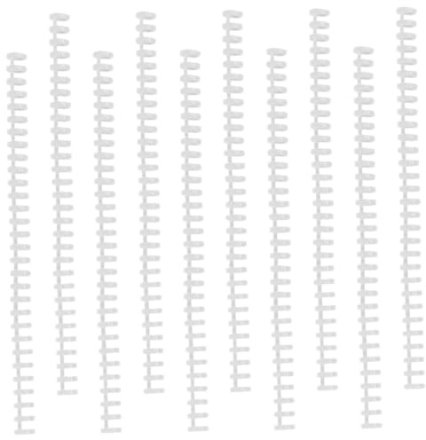 DOITOOL 10 pièces Bandes de Reliure Plastiques Perforées Spirales Ajustables pour Cahiers à Mobiles Faciles à Découper Manipuler