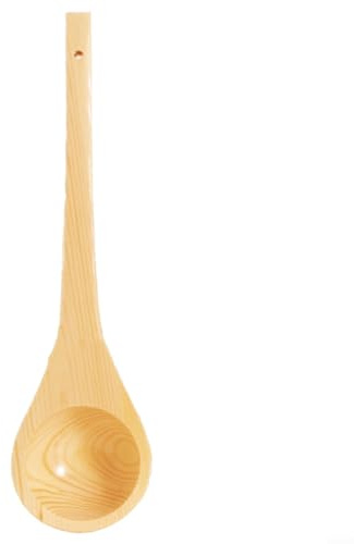 Risveglio Mestolo da sauna in cedro, 38 cm, cucchiaio in legno resistente al calore, con cordino, per una manipolazione sicura e per versare l'acqua nei secchi della sauna