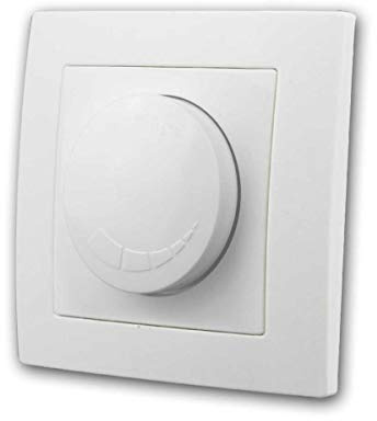 FLAIR LED Dimmer Schalter weiß 250V~/300W, mit Rahmen, für elektronische Trafos