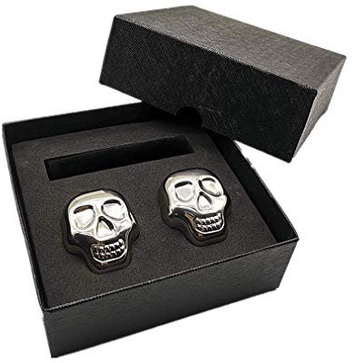 Set de piedras de whisky en forma de calavera de acero inoxidable Rocas de enfriamiento reutilizables Piedras de hielo Regalo para amantes de whisky