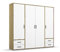 Rauch Möbel Voyager Schrank Kleiderschrank Drehtürenschrank, Alpinweiß/Eiche Artisan, Holz, 4-türig mit 4 Schubladen, inkl. 1 Kleiderstange, 5 Einlegeböden BxHxT 187x194x53 cm