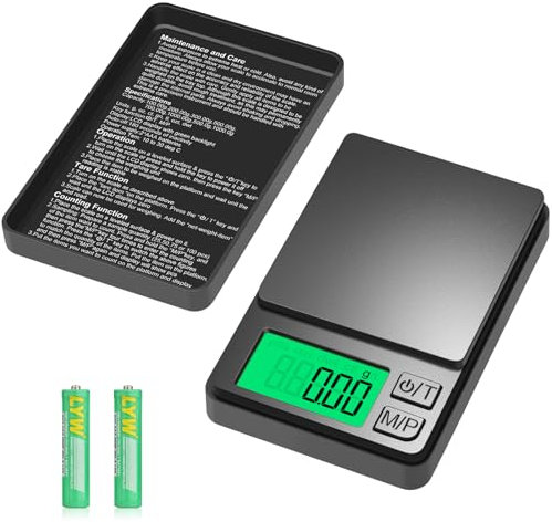 Diyife Feinwaage 0.01 g/1000 g, Multifunktions Taschenwaage Gramm Waage, Tragbare Klein Küchenwaage mit Lcd Display, 7 Einheiten, Tara, Zählfunktion, für Lebensmittel, Schmuck, Medizin, Labor, Kaffee
