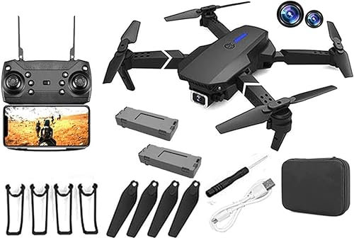 GOHAPHE GPS Drone E88 Pro for Adults 1080P Pro Dual Camera Foldable Professional Live Video Drone RC Quadcopter Aircrafts with 2 Extra Batteries