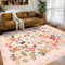 Homcomodar Floral Teppich Wohnzimmer 160x230cm Kurzflor Teppich Vintage Floral Waschbarer Teppiche Wohnzimmer für Schlafzimmer Kinderzimmer(Rosa)