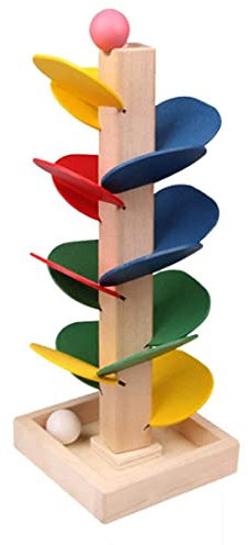 Licsaliwe Wooden Music Tree Toy for Kids, Marble Ball Run Track Game, Colorful Marble Tree Educational Montessori Toy for Toddlers