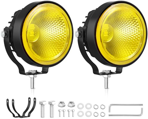 Fxlpower Rund LED-arbet 60 W 12 V-48 V gul 3000 K 4 i 2 stycken