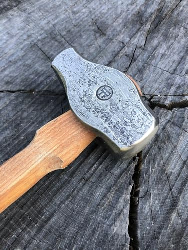 Hand-Forged Crosspeen Hammer – 3 lb Blacksmithing & Metalworking Tool | Solid Steel Head with Ash Wood Handle | Forging, Riveting, Shaping & General Smithing Hammer