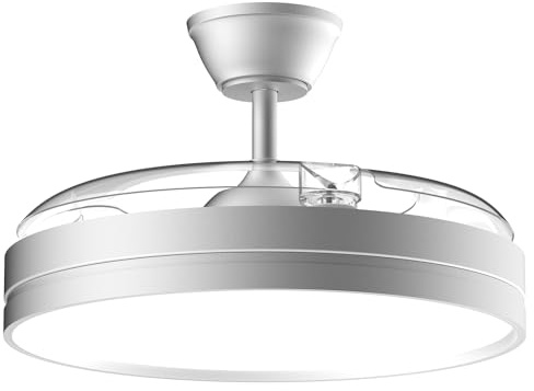 Airwit 106cm Silenzioso Ventilatore da Soffitto con Luce e Pale Retrattili, Dimmerabile Lampada Ventilatore da Soffitto con Telecomando per Camera da Letto, Soggiorno e Cucina 6 Velocità