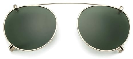 LSQBDFC Occhiali da Sole con Clip Stile Steampunk per Uomo Donna Anti Luce Blu + Computer Moda retrò Clip-g-Oro-zenottico
