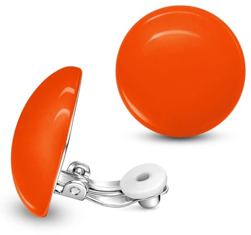Soul-Cats 1 Paar Ohrclips Ohrringe Clips Plastik viele Farben Pastell, orange