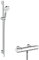 hansgrohe Crometta - Duschset mit Thermostat Ecostat 1001 CL, runder Duschkopf mit Brausestange 90 cm, Duschkopfhalterung und Brauseschlauch 1,60m, Duschbrause mit 2 Strahlarten, Weiß-Chrom, 27813400