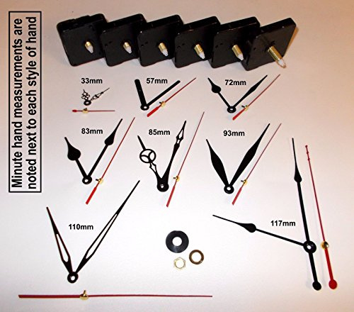 TIS (TM) (ST1) Replacement Quartz Clock Mechanism/Movement (Extra Long Spindle 28mm). Various Hands, DIY Repair Kit (72mm Hands)