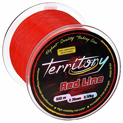 Karpfenschnur Angelschnur MIKADO Territory RED LINE 600m 0,26-0,40mm Monofil stark ! (0,26mm / 8,50kg)