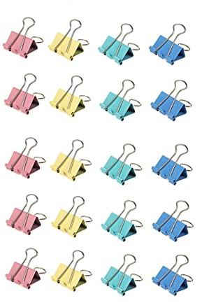 Fermacarte, Clip Multiuso in Metallo Foldback Clip Morsetti di Carta Clip Cravatta Ufficio di Cancelleria Pinze, per Office Home (Color, 32 PZ X 25 MM)