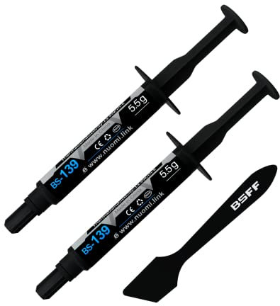 BSFF Pasta Termica, 11g con Kit CPU Pasta Termica Composto dissipatore di Calore per IC/processore/CPU/Tutti i raffreddatori, a Base di Carbonio ad Alte Prestazioni