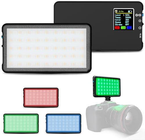 Lume Cube - Lumière LED RVB Panel Go - Panneau Ajustable Go - Ecran LCD Intelligent - Eclairage Photo-vidéo - Longue durée de Vie de la Batterie - Température de Couleur Ajustable de 3200 à 5600K