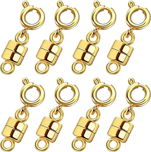 Kcctoo Necklace Clasps and Closures - 14k Gold and Silver Plated Bracelet Connectors for Necklaces Chain Jewelry Making
