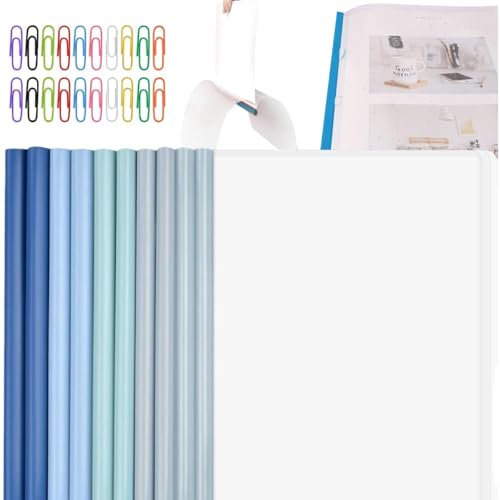 Clair A4 Dossier Coulissante,10pcs A4 Couverture de Rapports, Plastique Dossier Fichiers,Plastique Chemise de Couvertures Rapports,Couvertures Reliure Transparent,Barre Coulissante Rapport Couvre