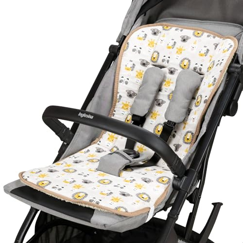baby idea Babysanity® Morbido Riduttore Copri Passeggino Universale Materassino Neonato Soffice Imbottitura Rivestimento Spugna Di Cotone 100% Double Face - Made in Italy - (Beige)