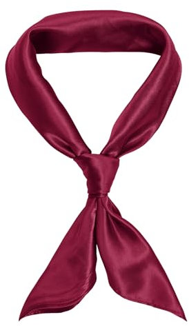 jerbro Damen Chiffon Seidentuch Schals Seidenschal Bandana Halstuch Kopftuch Geschenk Frauen Mädchen Halloween Karneval Kostüm Zubehör 60 * 60 cm (Rotwein, 60 * 60 cm/23.6 * 23.6 in)