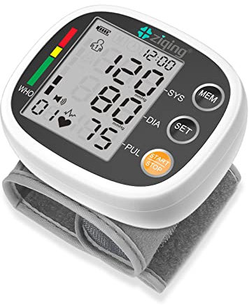 Wrist Blood Pressure Monitor with LCD Large Display -Adjustable Wrist Blood Pressure Cuff from 5 inches to 7.7 inches,Wrist Bp Monitor with 99x2 Reading Memory (Black)