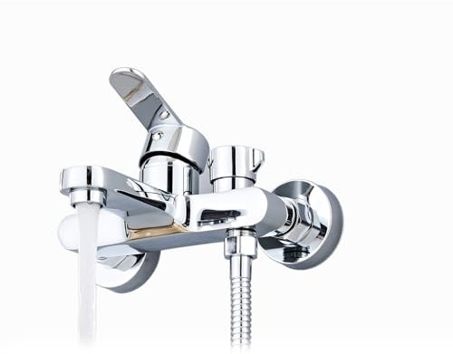 Sumeber Rubinetto per vasca da bagno, montaggio a parete, monouso, in ottone, cromato