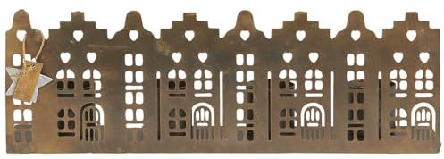 IB Laursen Kerzenhalter HAUSFASSADE Gold für 4 Kerzen 19 cm Kerzenständer