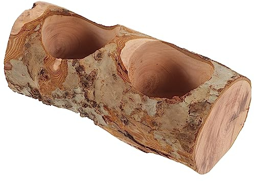 Hohopeti Bol Bois pour Hamster Cochon avec Double Fente Facile à Nettoyer pour Nourriture Récipient pour Petits Animaux