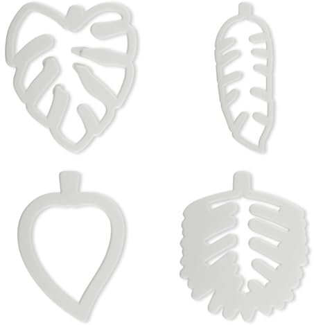 Lotsdonxia 4PCS Leaf Simulation Baking Mould High Temperature Resistant Tropical Leaf-Cutting Mould Suitable for Crafts DIY Home Kitchen