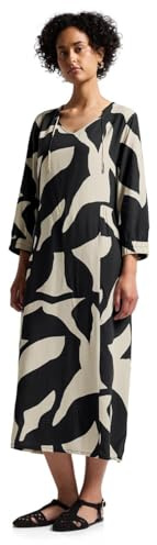Street One Damen A144498 Gemustertes Midi-Kleid, Whale Tail Grey, 40