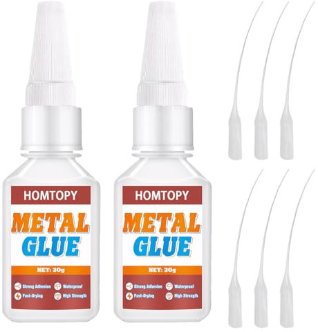 2 Flaschen Sekundenkleber Metallkleber 30g Extra Stark Metallkleber Hitzebeständig Schnellhärtend, Transparent, Hohe Klebkraft, Geeignet Zur Reparatur Verschiedener Metallmaterialien