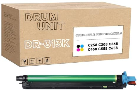 RSENSO DR313 DR-313K A7U40RD DR-313C A7U40TD Unità Tamburo Compatibile Per Konica Minolta Bizhub C258 C308 C368 C458 C558 C658 (resa 100.000 Pagine) Black