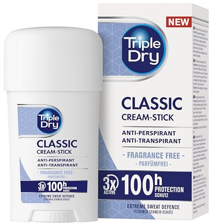 Triple Dry Anti-Transpirant Creme Stick | Stick gegen starkes Schwitzen | 100h Schutz | 45ml