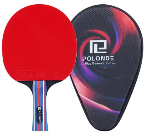 POLONDE Table Tennis Racket, Professional Ping Pong Bat with ITTF Approved Rubber, Superior Spin and Control, High Performance Table Tennis Paddle with Case