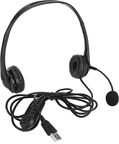 HOKAYOBEXU SY490MV Cuffie per servizio clienti, cuffie binaurali per PC con microfono a cancellazione di rumore, cuffie da ufficio con cavo USB/3,5 mm per call center, telemarketing e (Tipo USB)