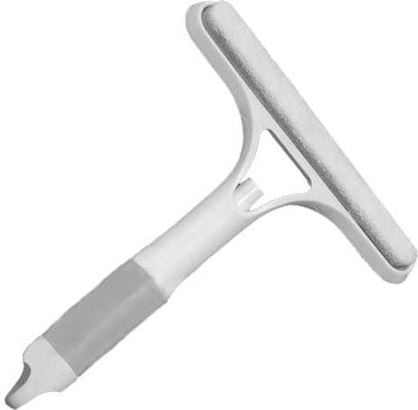 Laphontab 3-i-1 fönsterrengöringsskrapa, ren fönsterskrapa med sprayflaska, fönsterskrapa för duschglas, spegel, bil och hem, universalfönsterrengöringsverktyg (vit 21 cm)