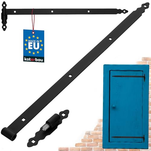 KOTARBAU Shutter Hinge with Brackets 800 mm Powder-Coated Steel with Ball Bearing Hinge Black Left & Right