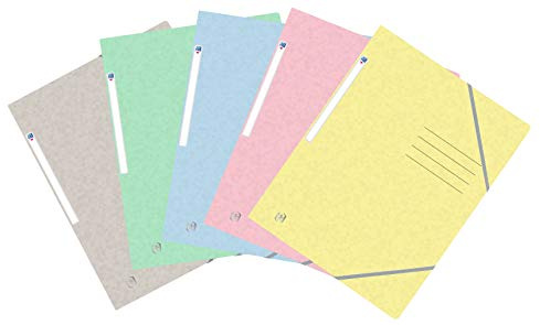Oxford Top File 400124546 - Carpeta de cartón (tamaño A4, 25 unidades, 5 colores pastel)