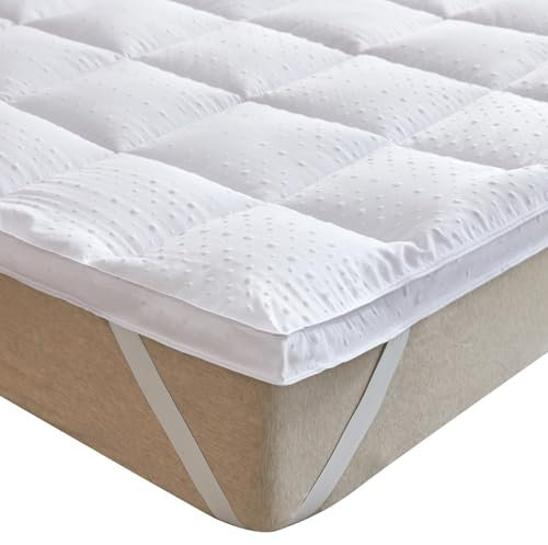 Bedecor Ultra Soft Matratzenauflage, Anti-Slip Down Alternative Matratze Pad, Luxus-3D-Massage Bubbbles Abdeckung, 135 x 190 cm