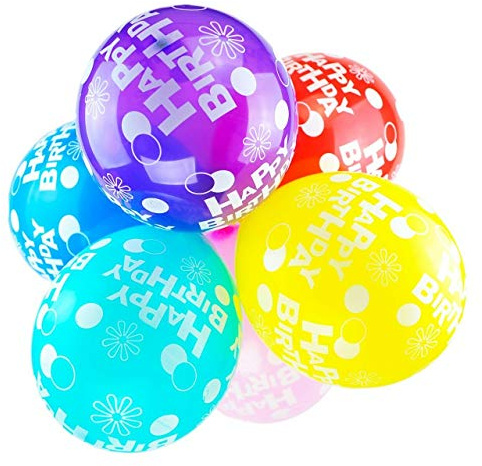 Happium 10 pcs. Ballons de anniversaire en latex multicolores, 12 pouces (modèle 8), ballons d'anniversaire pour filles et garçons, décorations d'anniversaire, fête d'anniversaire