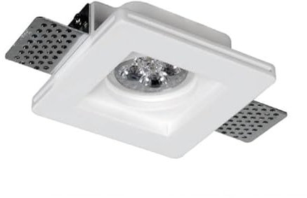 Portafaretto In Gesso Da Incasso Quadrato GU10 100x100x27 mm - Asia Led