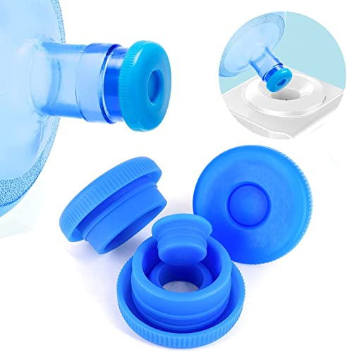 Tapas de jarra de agua de 5 galones reutilizables, tapas de repuesto para botellas de agua de 3 y 5 galones, tapas de silicona antisalpicaduras, 3 paquetes