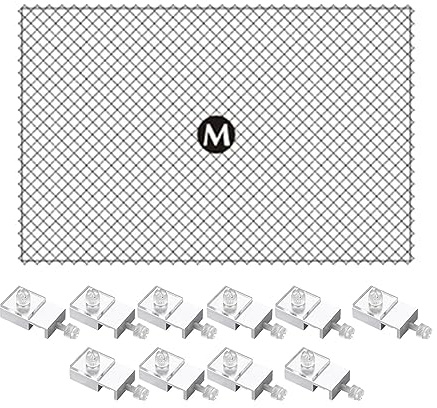 perfk per schermi per acquari Rete Superiore in Rete Trasparente con Morsetto in Alluminio, Copertura per Acquario Copertura per Acquario Rete, 80x106cm 10 Morsetti